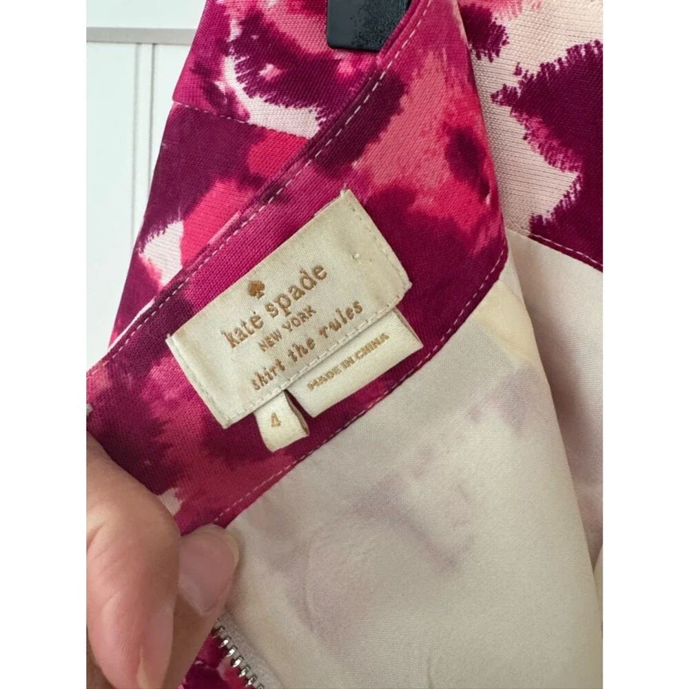 kate spade Pink Magenta Floral Pencil Skirt - Size 4